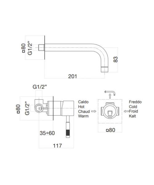 Смеситель для раковины Webert Rimini RI830606794, золото матовое Смеситель для раковины Webert Rimini RI830606794, золото матовое