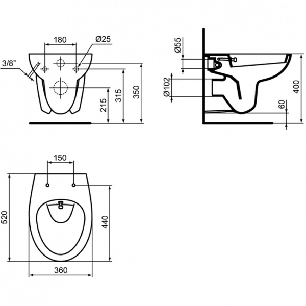 Унитаз подвесной Ideal Standard Ecco W705501 Унитаз подвесной Ideal Standard Ecco W705501
