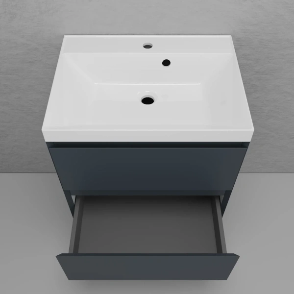 Тумба подвесная без раковины 60 см Style Line Манхэттен ЛС-00002366 графит матовый