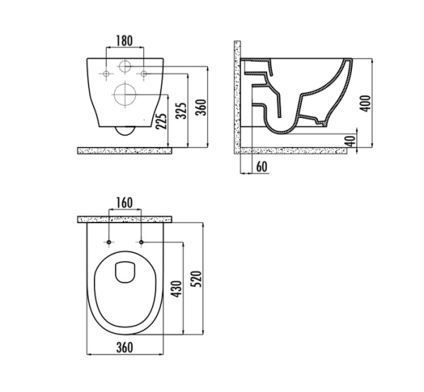 Унитаз подвесной безободковый Creavit Mare MA321-11CB00E-0000