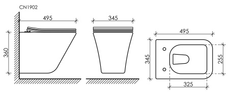 Подвесной унитаз Ceramica Nova Mono Rimless CN1902