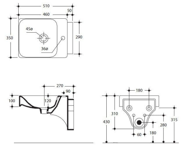 Биде подвесное Kerasan Cento 3524 bi*1