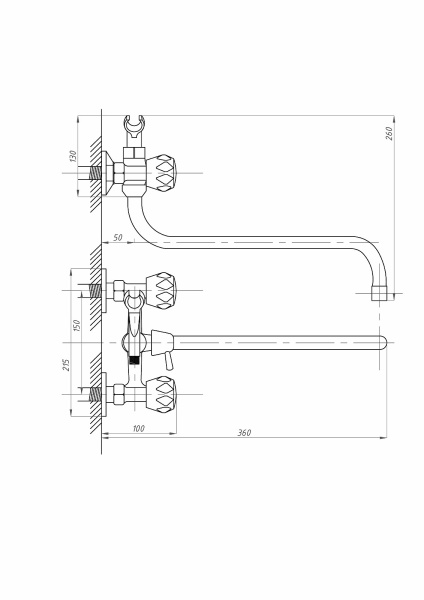 Смеситель для ванны ПСМ-Профсан СТАНДАРТ-А PSM-156-65