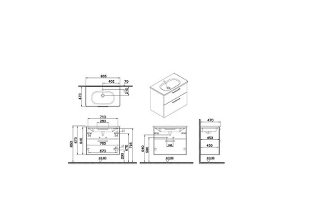 Тумба с раковиной VitrA Root 68289