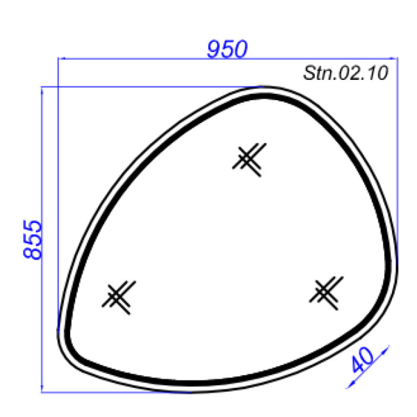 Зеркало Aqwella Clarberg Stone 95 Stn.02.10