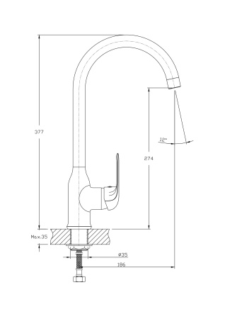 Смеситель для кухонной мойки RUSH Fiji FI1835-23