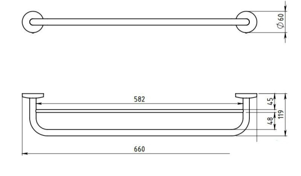 Держатель для полотенец Novaservis Metalia-1 6125.0