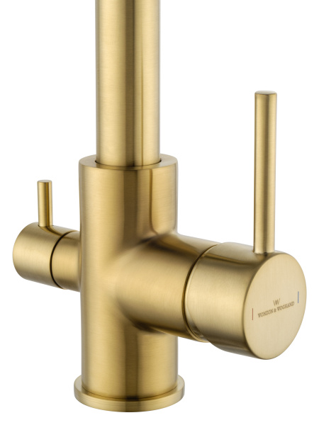 Смеситель для кухни c подключением фильтра WONZON & WOGHAND, брашированное золото WW-88458005-BG