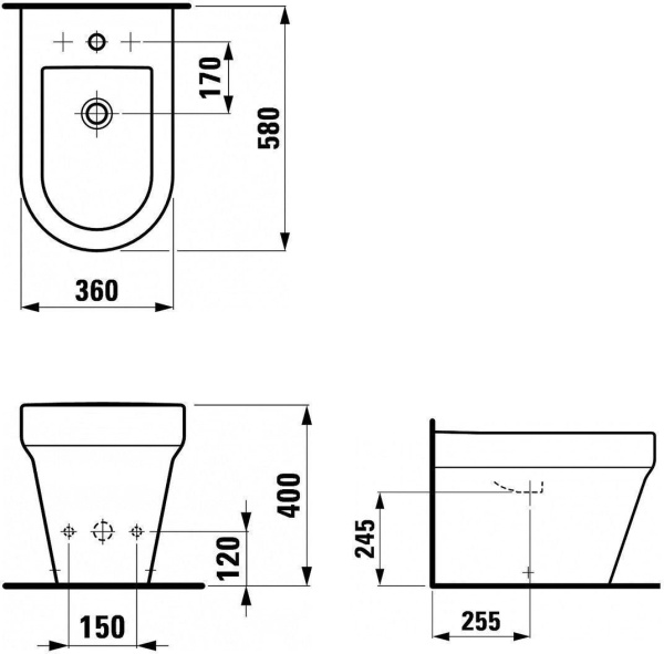 Биде напольное Laufen Form 8.3167.1.000.304.1