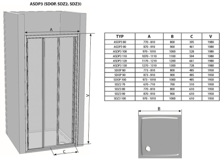 Душевая дверь Ravak Supernova SDZ3-100 02V701O211