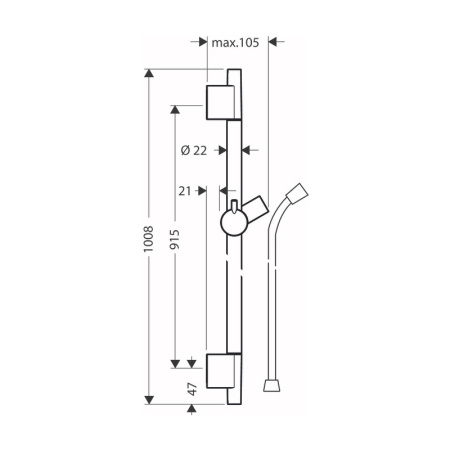 Душевая штанга Hansgrohe Unica S Puro 28631820 шлифованный никель