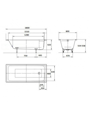 Ванна стальная Kaldewei Puro Star (180x80) 255500010001