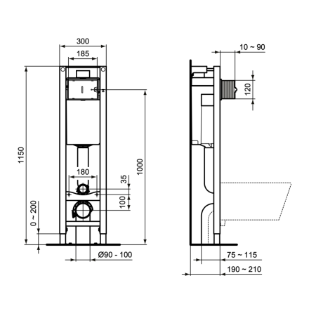 Инсталляция для унитаза Ideal Standard Prosys E2332AC