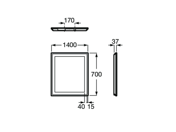 Зеркало (140х70) Roca Iridia LED, ANTI-STEAM прямоугольное 812347000