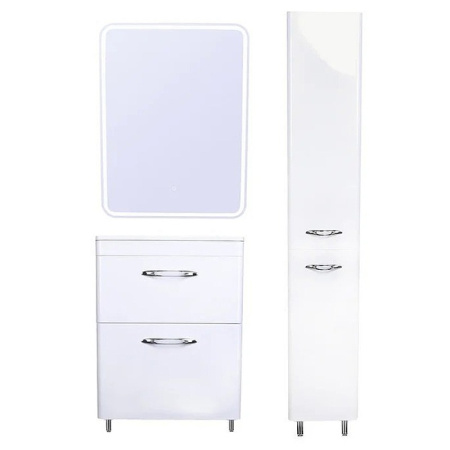 Зеркало-шкаф с подсветкой Style Line Каре (65x80) СС-00002336 белый