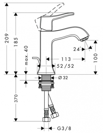 Смеситель для раковины Hansgrohe Metris Classic 31075000