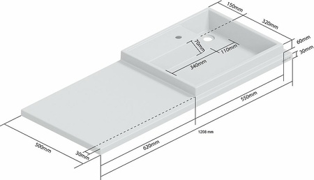 Раковина подвесная (120х50) СаНта Юпитер120