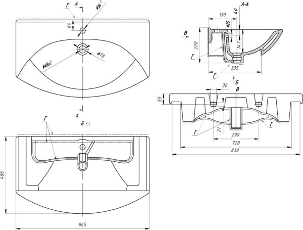 Раковина Misty Dreja 191676