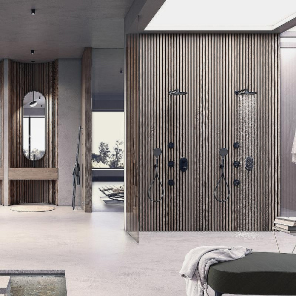 Смеситель для ванны темростатический Bossini Apice Z00500.073 черный матовый