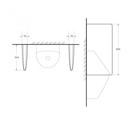Писсуар подвесной CEZARES CZR-5871-UH