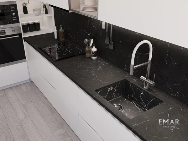 Кухонная мойка (54х44) EMAR EMB-540(UN) Black Elegant