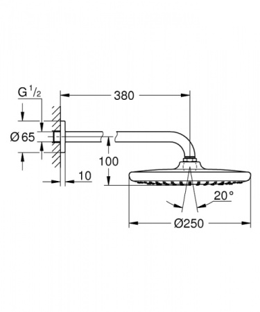 Верхний душ Grohe Tempesta 250 26668000