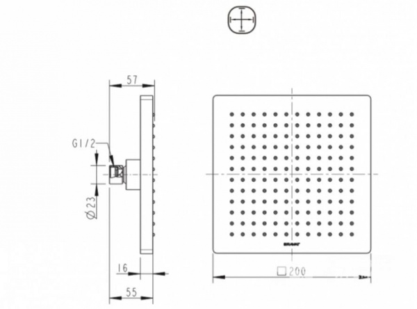 Верхний душ Bravat Built-in (P7078C-RUS)