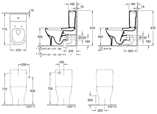 Унитаз напольный с бакчком (+ сиденье) Villeroy & Boch Architectura 568610R1+5787R1R1+98M9C101