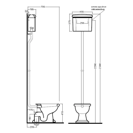 Бачок высокий для унитаза Kerasan Retro 108001