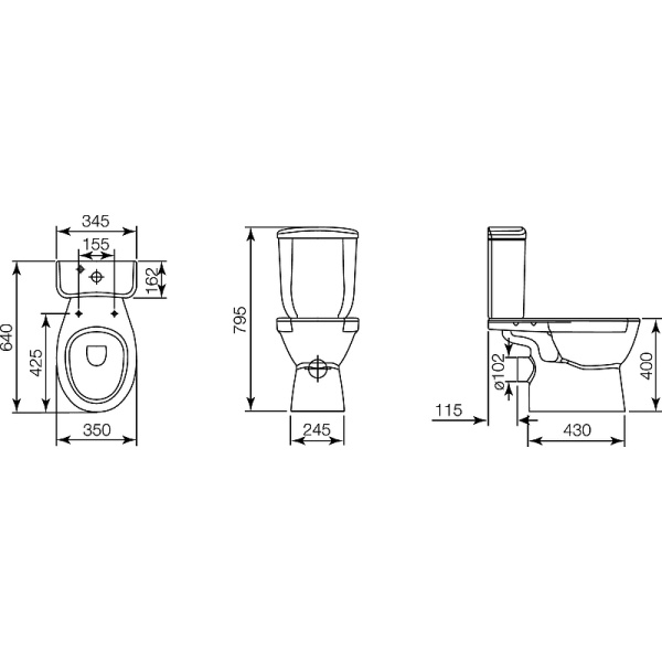 Унитаз компакт с бачком без сиденья Jacob Delafon July E24541RU-0 
