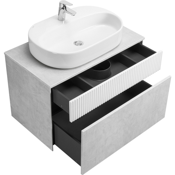 Тумба с раковиной Aquaton Марбл 80 слэйт 1A2762K3MH4C0