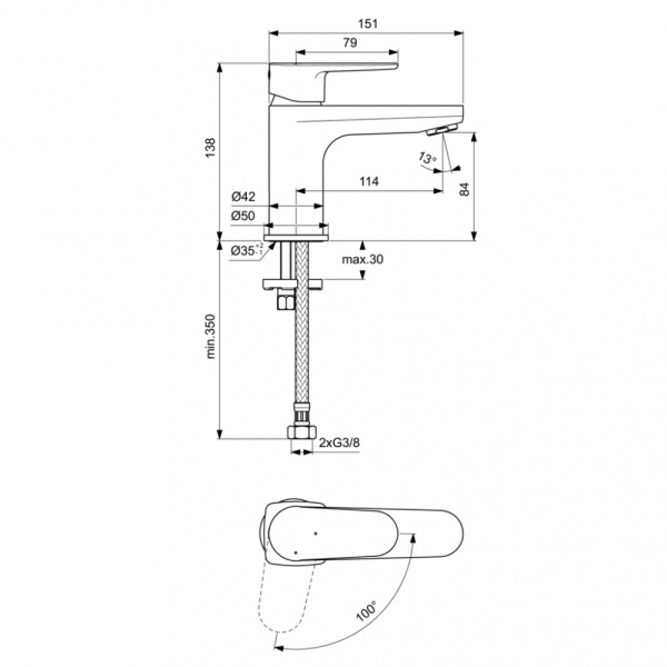 Смеситель для раковины Ideal Standard Cerafine O BC697AA, хром