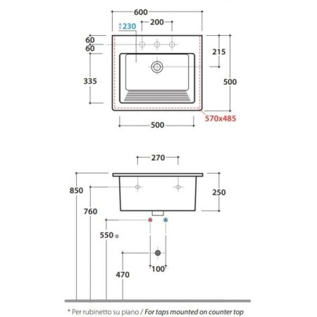 Раковина Globo Forty3 FO063.BI*0