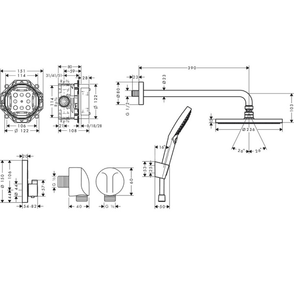Душевой комплект Hansgrohe Raindance S Shower 27959670