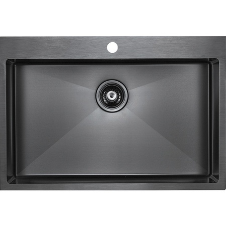 Кухонная мойка Paulmark Saar PM807551-GM вороненая сталь