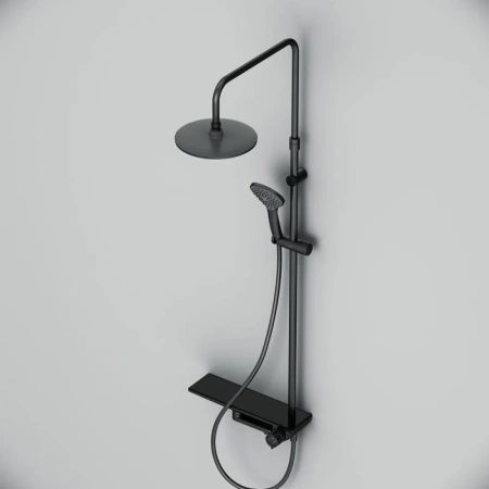 Душевая система с изливом Am.Pm Gem F0790722 черный матовый
