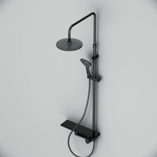 Душевая система с изливом Am.Pm Gem F0790722 черный матовый