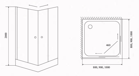 Душевой угол (100х100) Timo TL-1102F