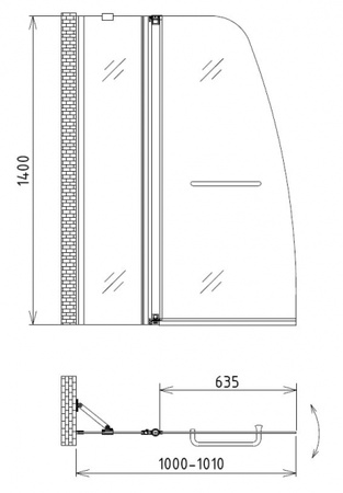 Шторка на ванну Gemy S03201