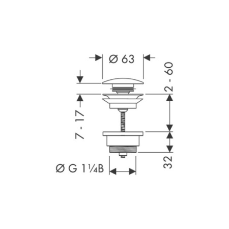 Донный клапан для раковины Push-Open Hansgrohe 50100140