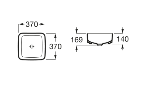 Раковина накладная (37x37) Roca Inspira Square 327532000