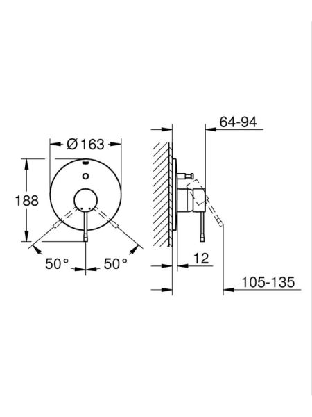 Смеситель однорычажный для ванны Grohe Essence New 19285 2431 (192852431) черный матовый