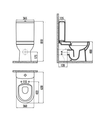 Бачок для унитаза Creavit NV410-00CB00E-0000