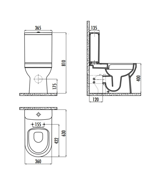 Бачок для унитаза Creavit NV410-00CB00E-0000