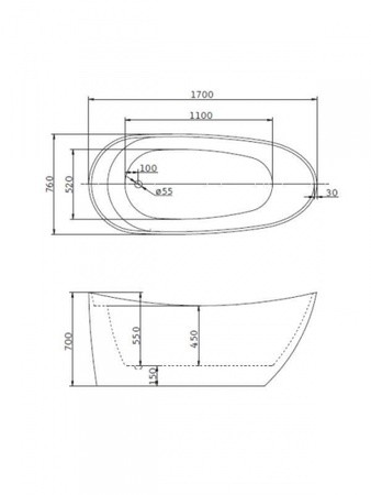 Ванна акриловая BelBagno BB25