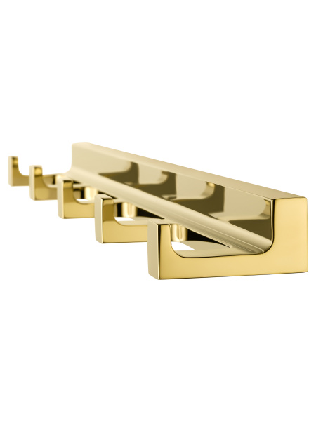 Вешалка с 5 крючками для ванной WONZON & WOGHAND ECLIPSE, глянцевое золото WW-9155-LG