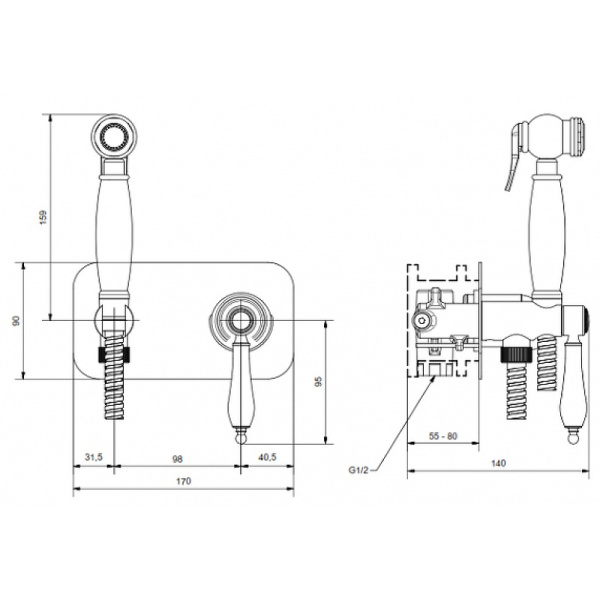 Гигиенический набор Cezares APHRODITE-DIF-03/24-Bi