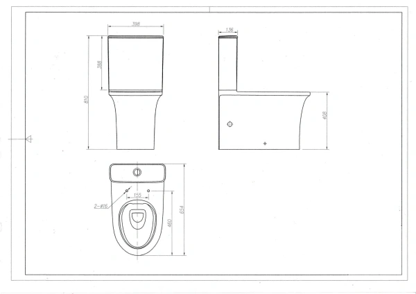 Унитаз напольный Arrow AB2230H безободковый, без бачка и сиденья