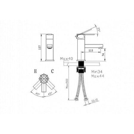 Смеситель для раковины BENNBERG CHROME 110111
