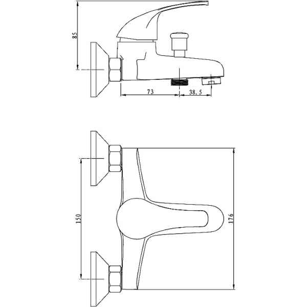 Смеситель для ванны и душа ESKO KANSAS (KS 54)